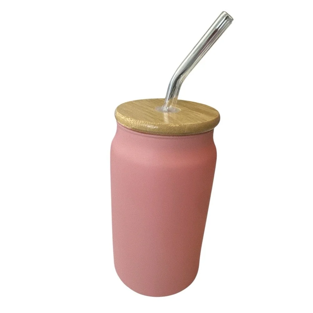 New Prima Design Glass Pink Ghost Sipper Glasses‎ Halloween Tumbler Cup